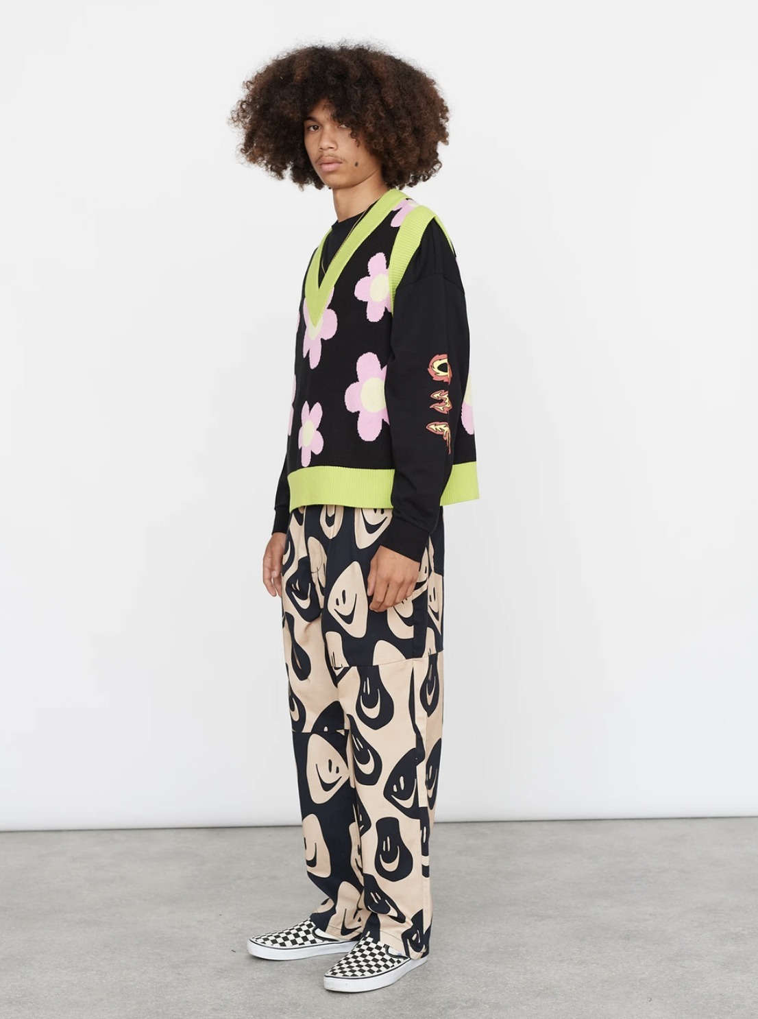 関税込/LAZY OAF*Vネック カラフル ニット セーター ベスト ...