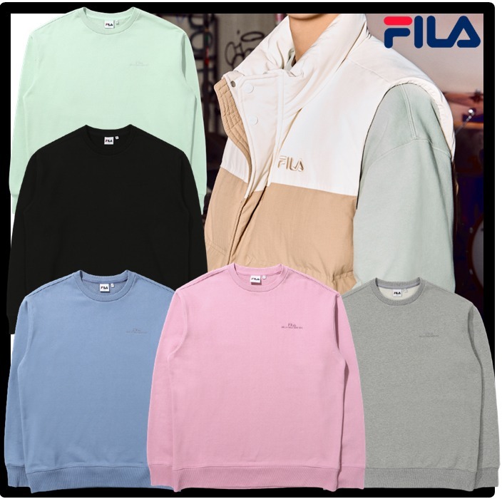 BTS着用★送料 関税込★FILA★エッセンシャル1911ロゴトレーナー