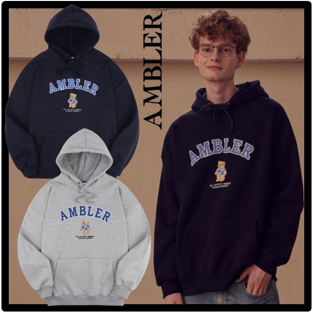★送料・関税込★Ambler★School look bear Over fit Hoodi.e★