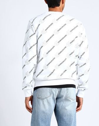 Calvin Klein スウェット・トレーナー 送料込! Calvin Klein JEANS LOGO AOP CREW-NECK SWEATER 白色(3)