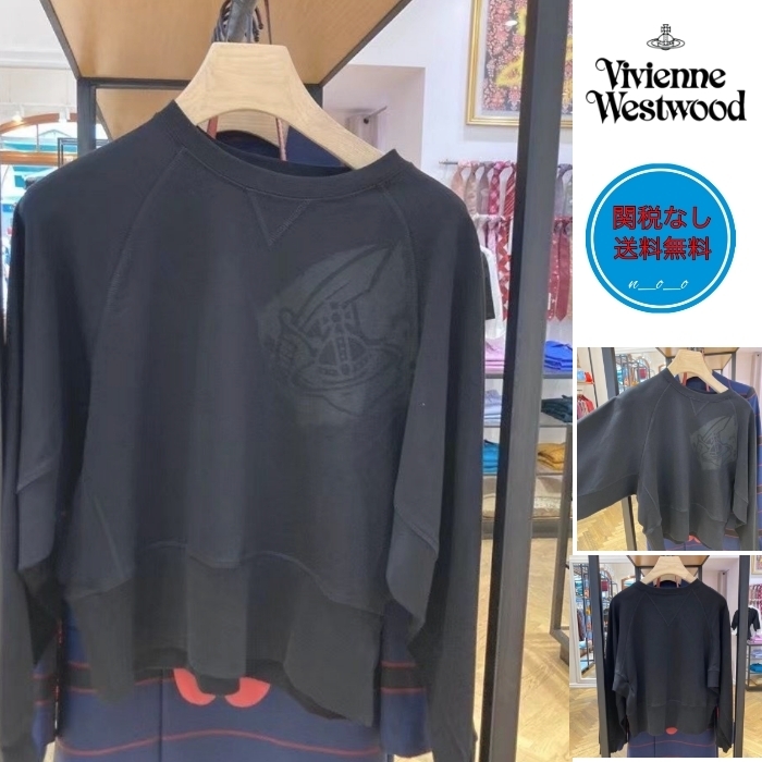 週間売れ筋 VivienneWestwood スウェット ORBロゴ トップス ブラック ブラウス・シャツ 週間売れ筋 VivienneWestwood スウェット ORBロゴ トップス ブラック ブラウス・シャツ