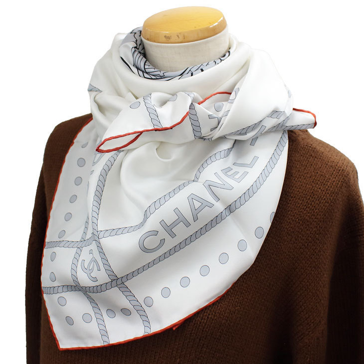 シャネル CHANEL スカーフ シルク 縦90×横90cm CHL-SCARF3 (CHANEL