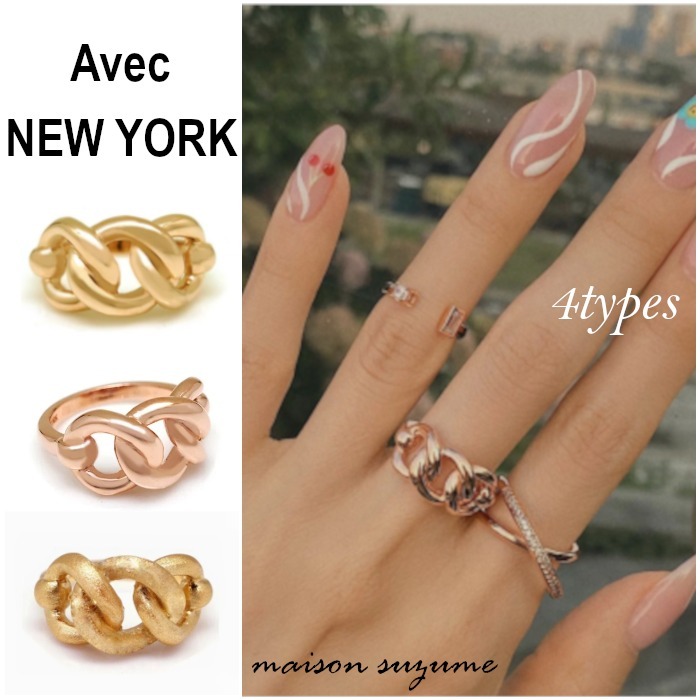 【Avec New York】ERES3☆トリプルチェーン リング