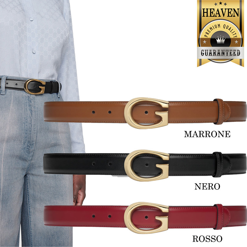 累積売上総額第１位【GUCCI★グッチ】 G バックル スリムベルト