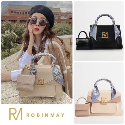 ROBINMAY Shoulder Bags Casual Style Faux Fur Vanity Bags 2WAY Chain Plain 2