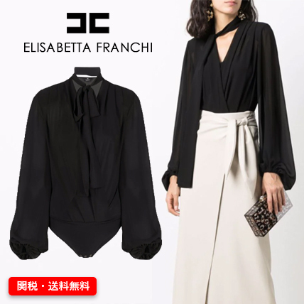 【国内発送】大人気★ELISABETTA FRANCHI ボウタイ ボディスーツ ブラウス・シャツ 【国内発送】大人気★ELISABETTA FRANCHI ボウタイ ボディスーツ ブラウス・シャツ