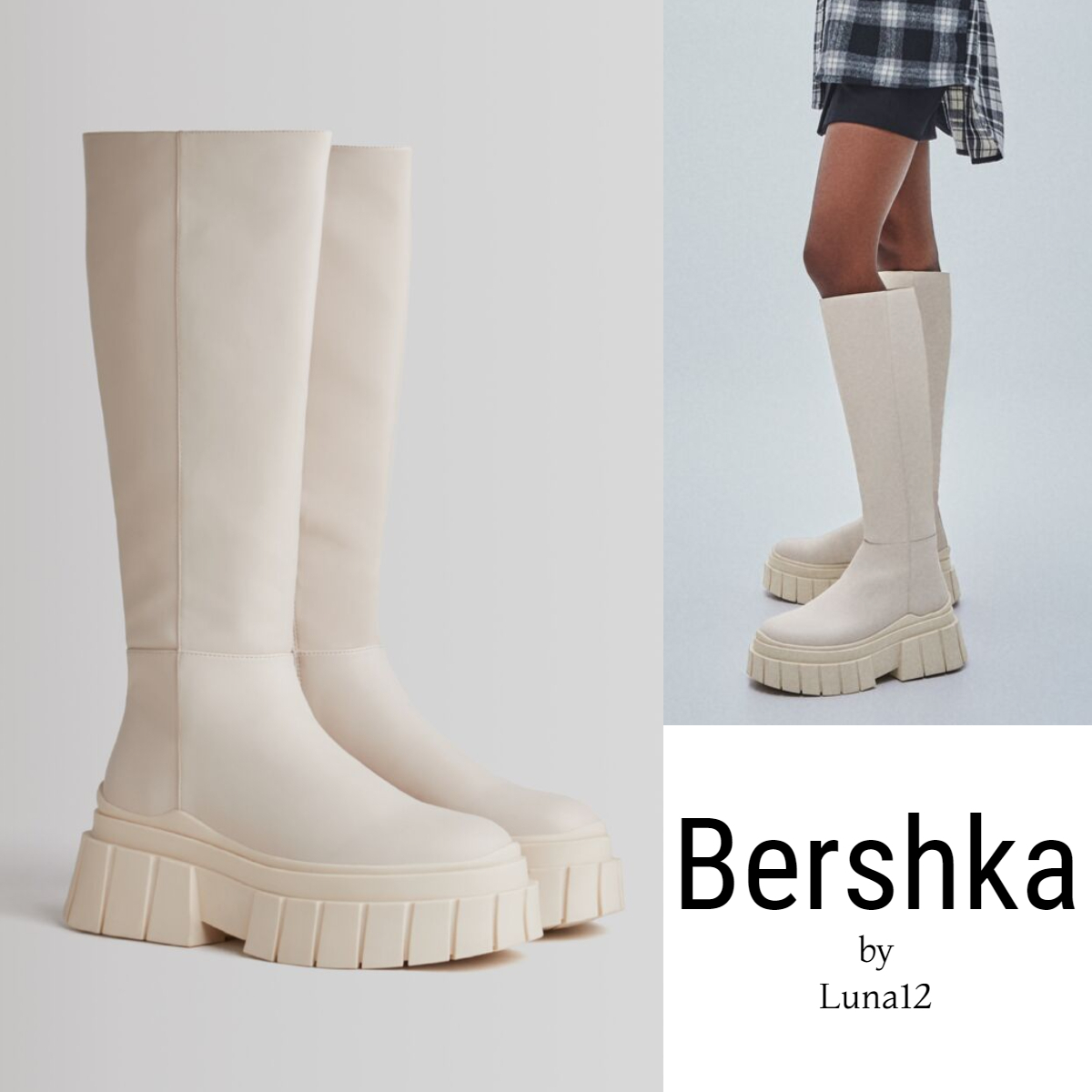 NEW Bershka♡トラックソール プラットフォームブーツ (Bershka/ロング