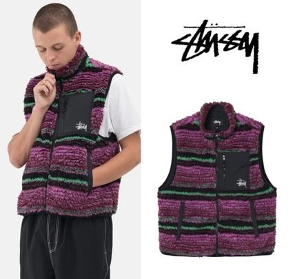激安】 STUSSY ステューシーベストLサイズ VEST SHERPA STRIPED - ベスト 在庫一掃大特価 【完売品】Stussy ステューシー S ベスト SHERPA STRIPED ベスト