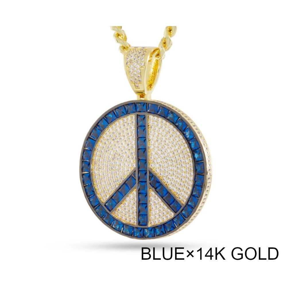 King Ice ☆ 5.6cm PEACE AND LOVE MEDALLION ネックレス 3色