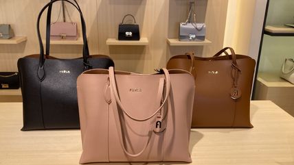 FURLA Totes Casual Style A4 Plain Leather Party Style Office Style 3