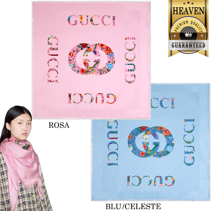 累積売上総額第１位【GUCCI★グッチ】ロゴシルク ショール