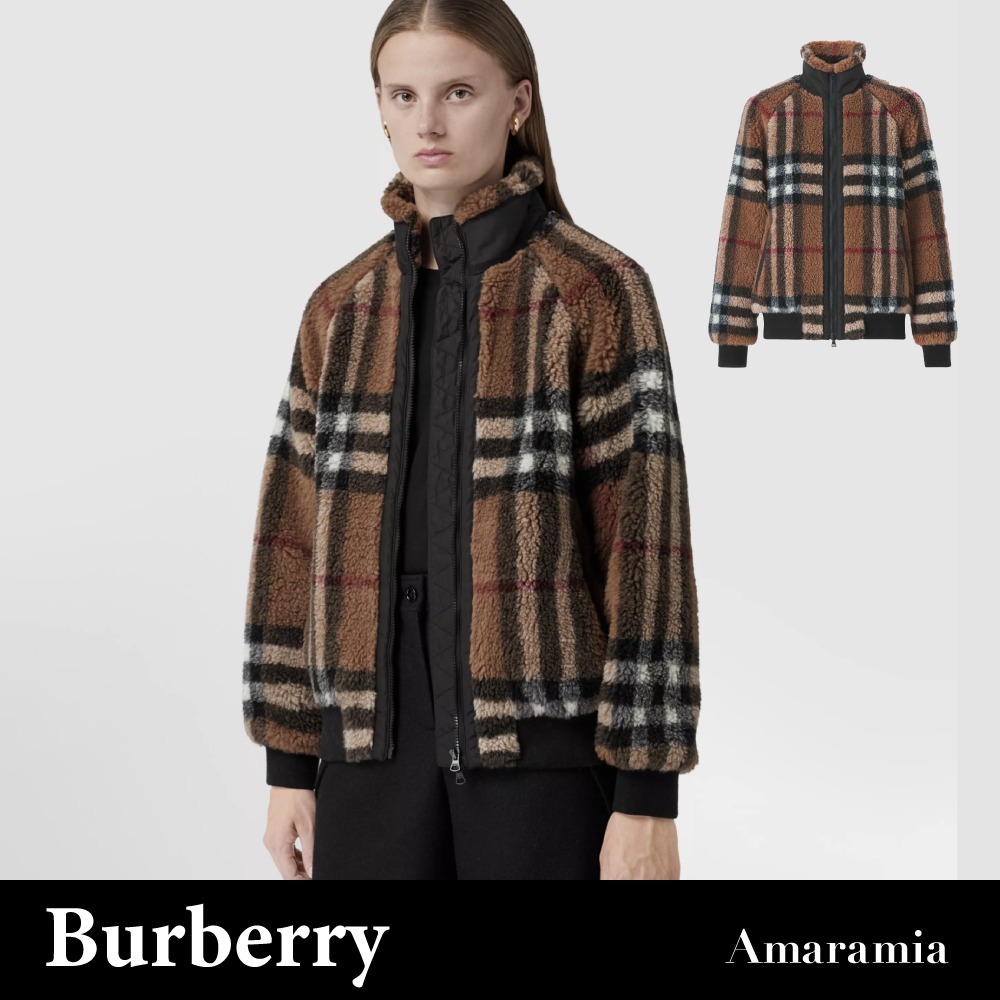【受注生産品】 《Burberry》2021AW新作:チェック ウールカシミア フリース フリースジャケット 【受注生産品】 《Burberry》2021AW新作:チェック ウールカシミア フリース フリースジャケット