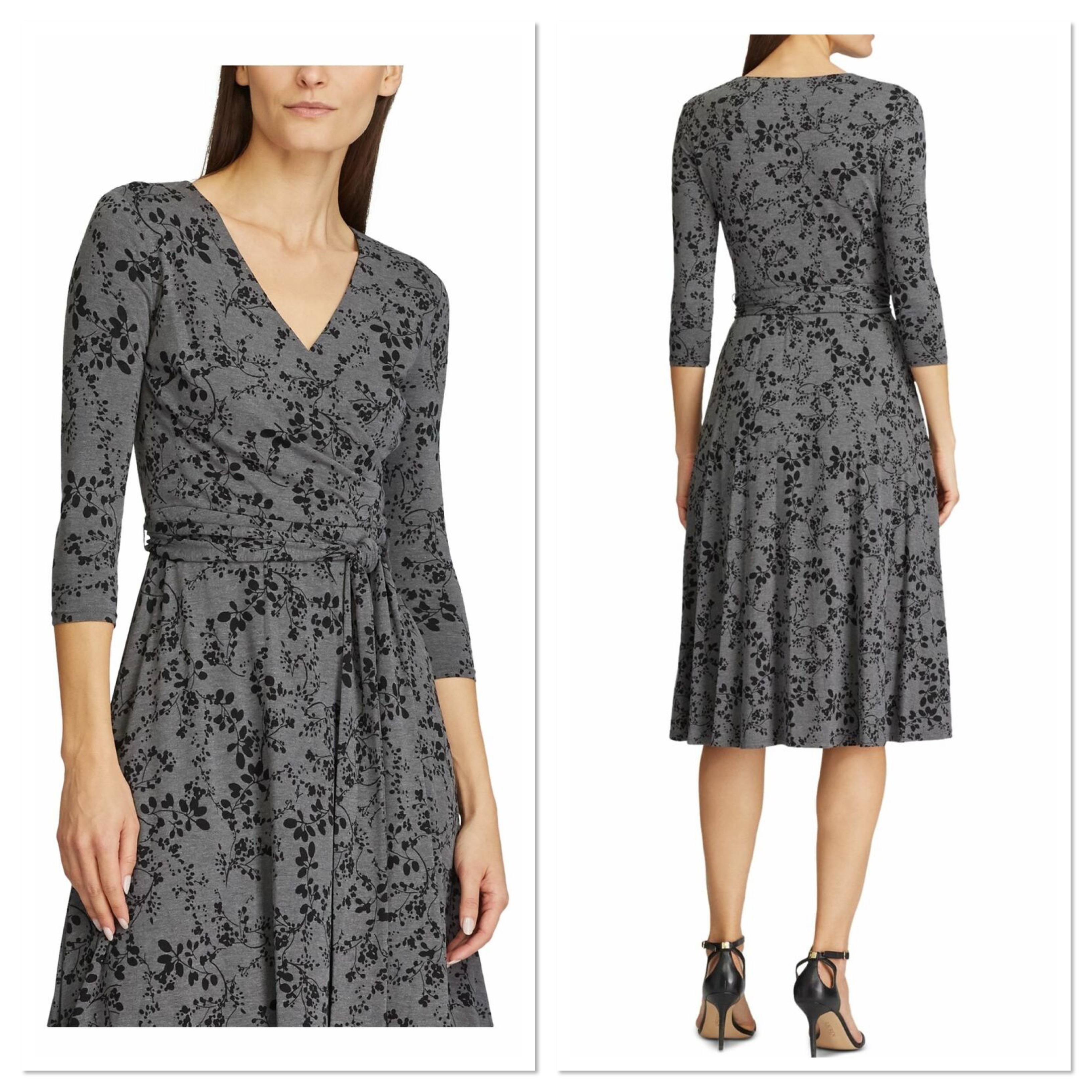 Ralph Lauren ワンピース floral Gray サイズ0Pから