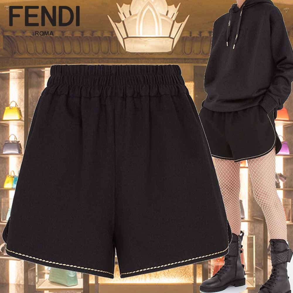 新作◆FENDI◆ブラックデニムショーツ 輝く高品質な