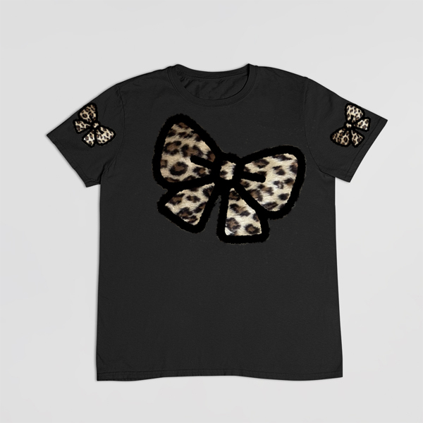 刺繍Tシャツ 3D刺繍 Tシャツ リボン ワッペン