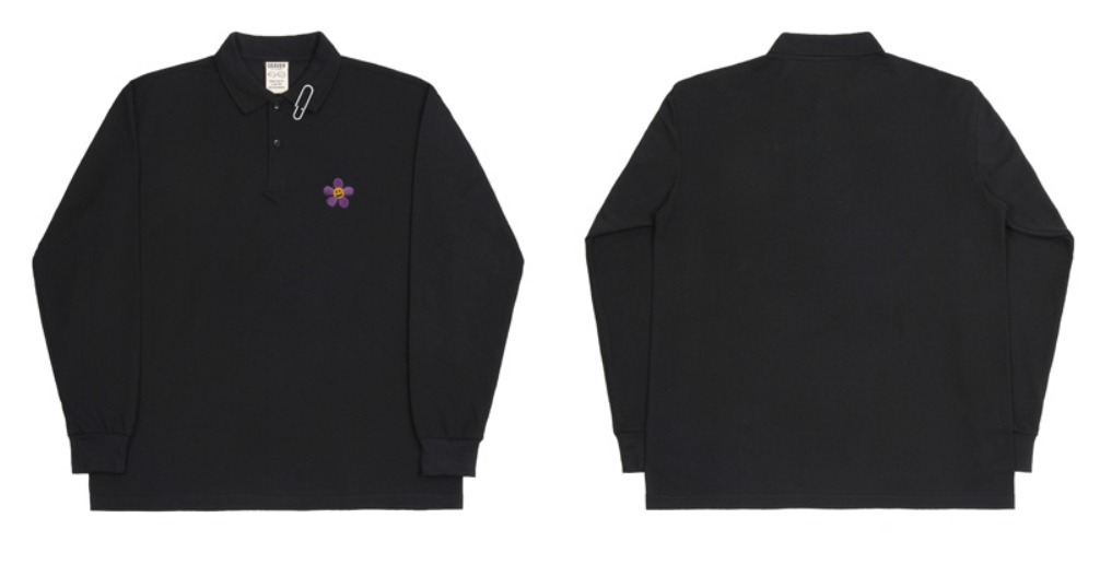 GRAVER Tシャツ・カットソー ★【GRAVER】★Purple Flower Dot White Clip PK Long Sleev.e★(9)