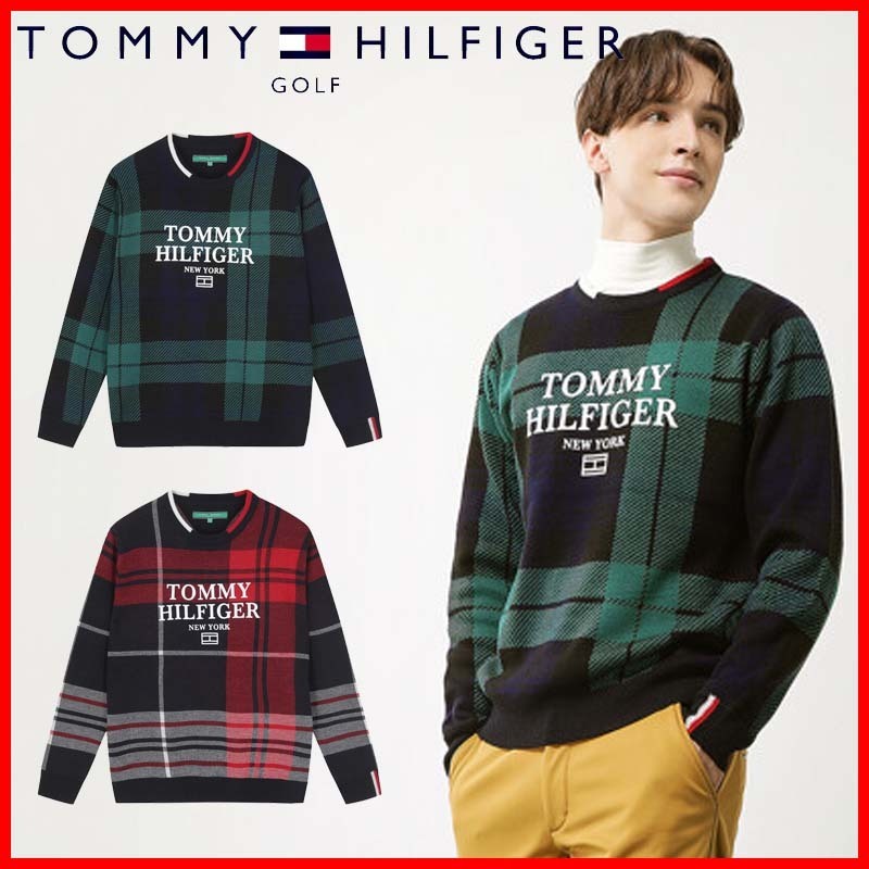 TOMMY HILFIGER GOLF★メンズ チェックジャカードニット メンズ・トップス TOMMY HILFIGER GOLF★メンズ チェックジャカードニット メンズ・トップス