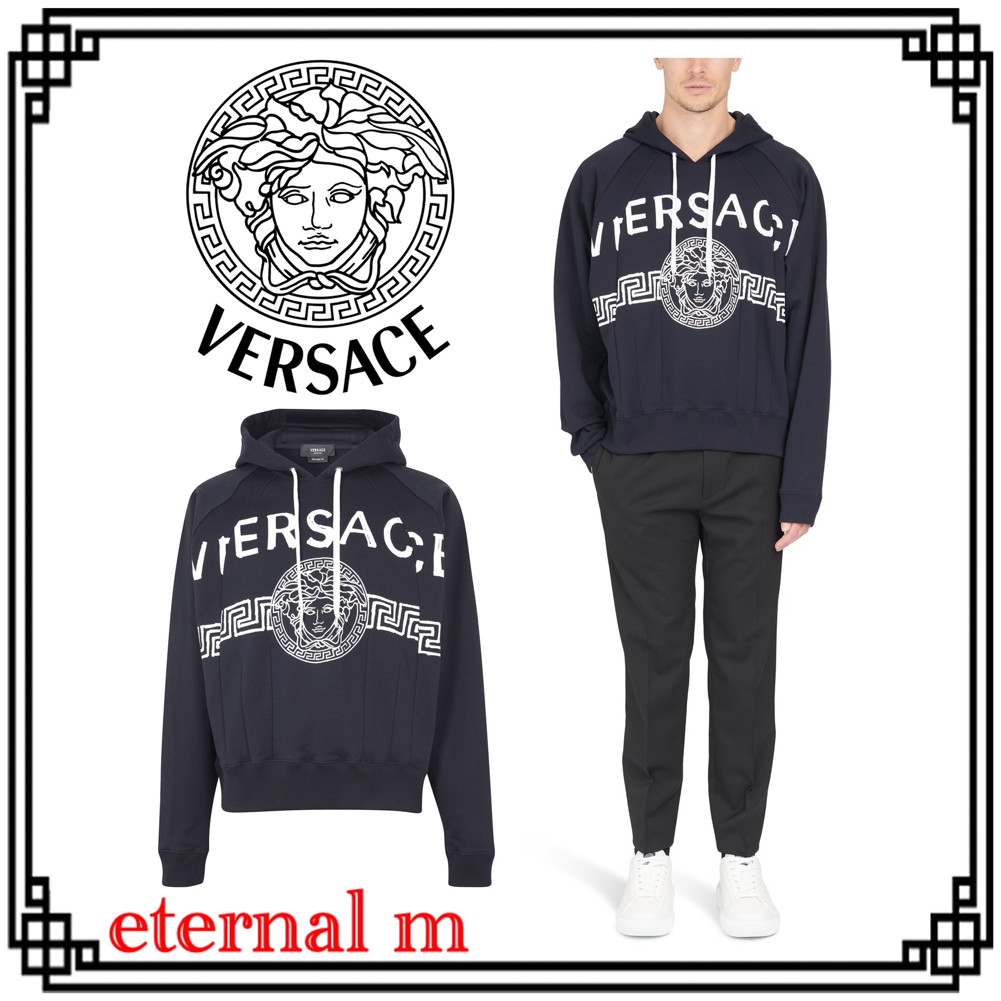 【お1人様1点限り】 ロゴのインパクト♪★VERSACE★メンズ フーディー ロゴ パーカー・フーディ 【お1人様1点限り】 ロゴのインパクト♪★VERSACE★メンズ フーディー ロゴ パーカー・フーディ