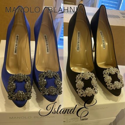 ネイビー(紺)系 23.5cm Manolo Blahnik Hangisi x パンプス ...