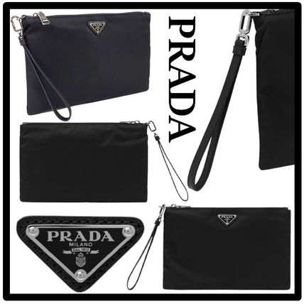 PRADA x クラッチバッグ(メンズ) - 海外通販のBUYMA 人気直売 S10 ピンク クラッチバッグ 書類ケース レザー ロゴ プラダ PRADA クラッチバッグ