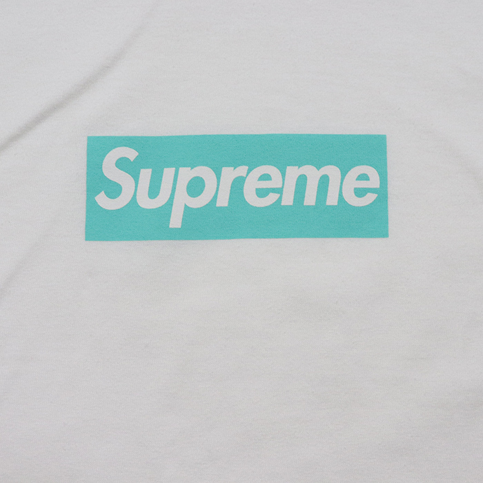 Supreme x Tiffany Box Logo Tee 白 (ステッカー付き)