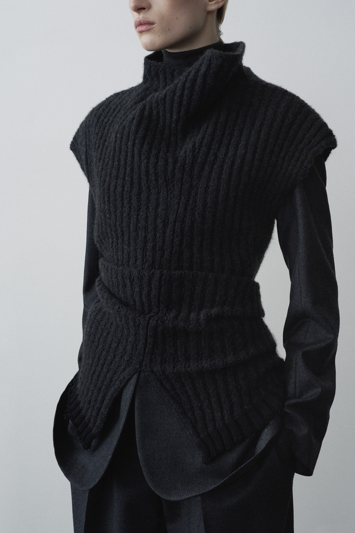 The Row ニット・セーター 直営店【The Row】Damiano Topコットン&カシミアリブ編みニット(4)