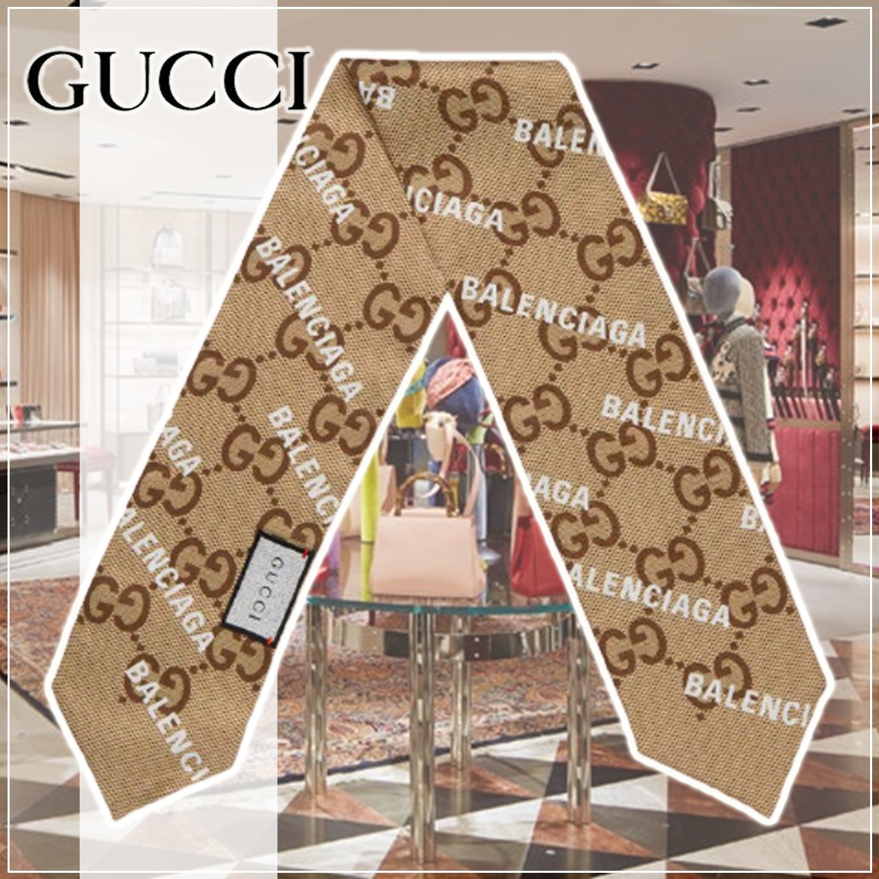 新作!GUCCI×BALENCIAGA★GGモチーフ シルク ネックボウ ファッション雑貨・小物その他 新作!GUCCI×BALENCIAGA★GGモチーフ シルク ネックボウ ファッション雑貨・小物その他