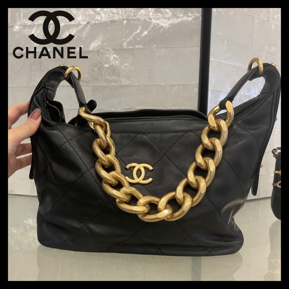 【太めチェーンがゴージャス！！】CHANEL ショルダーバッグ 2色