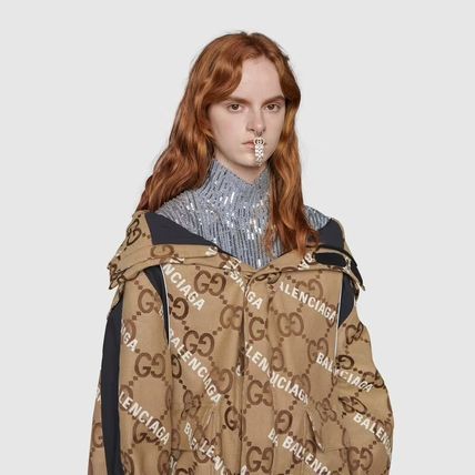 Gucci Balenciaga ザ ハッカープロジェクト ロゴ ジャケット Gucci x BALENCIAGA 21AW The Hacker Project Jumbo GG Jacket