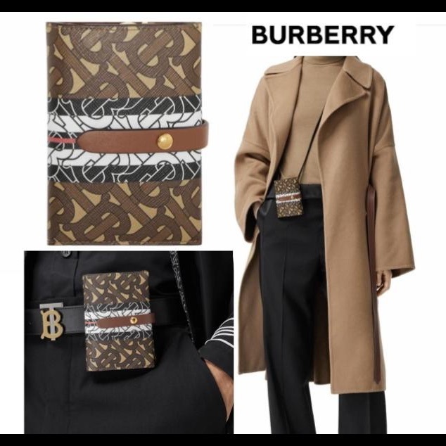 即発 BURBERRY モノグラム ストラップ付ウォレット 財布 ベルト