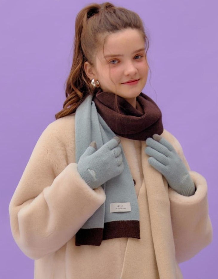 JILLSTUART マフラー・ストール ★関税込★JILLSTUART★ウールカシミア混紡手袋+マフラーセット(4)