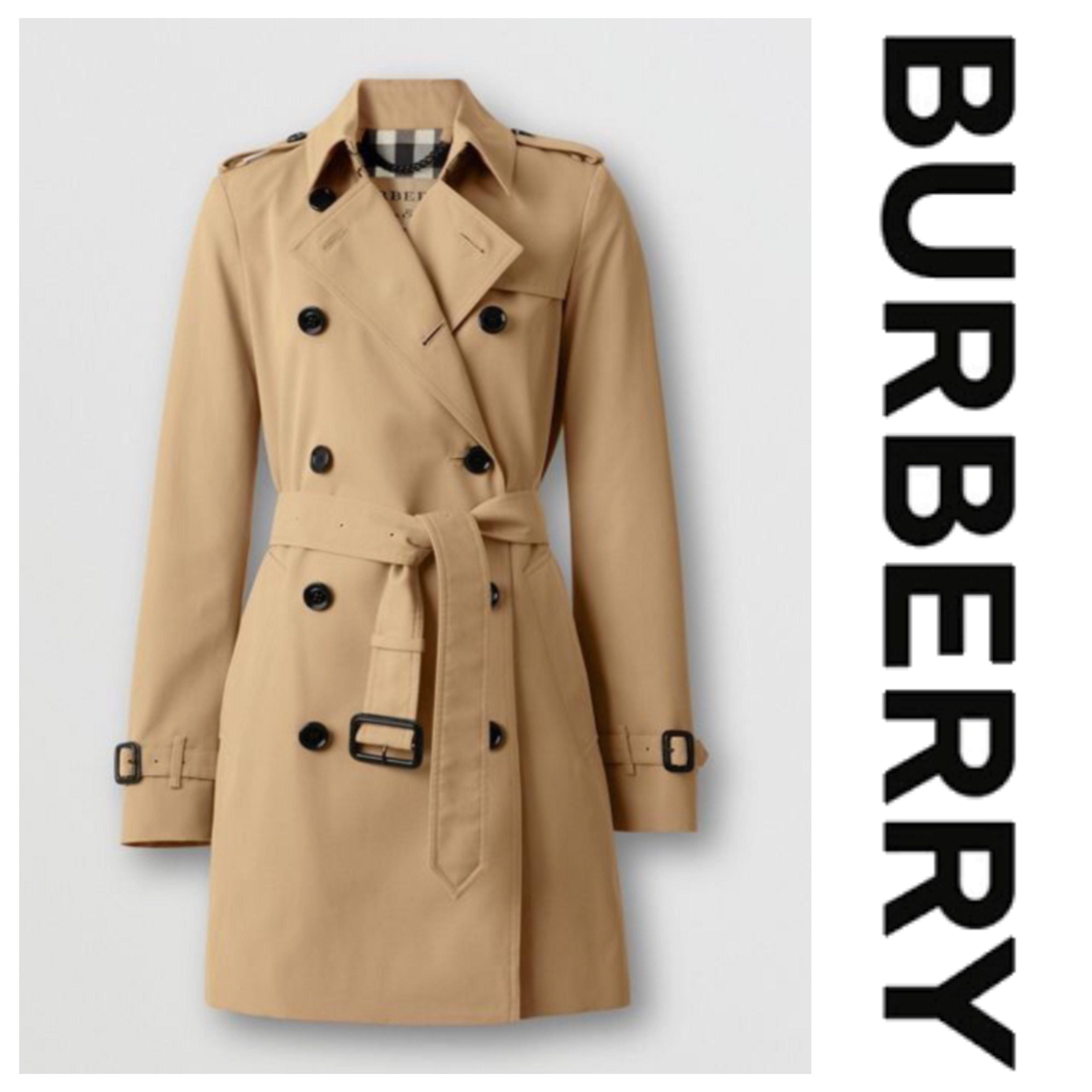 独特の素材 Burberry トレンチコート ベージュ ベルト ダブルブレスト