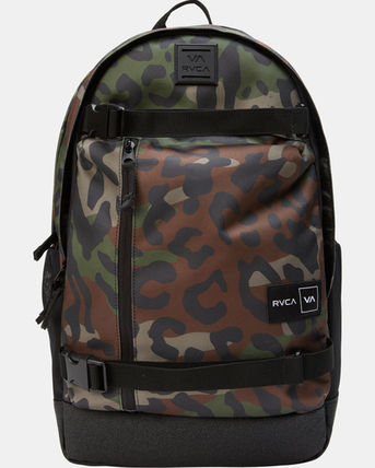 RVCA Backpacks Camouflage Unisex Street Style A4 Oversized Logo Backpacks