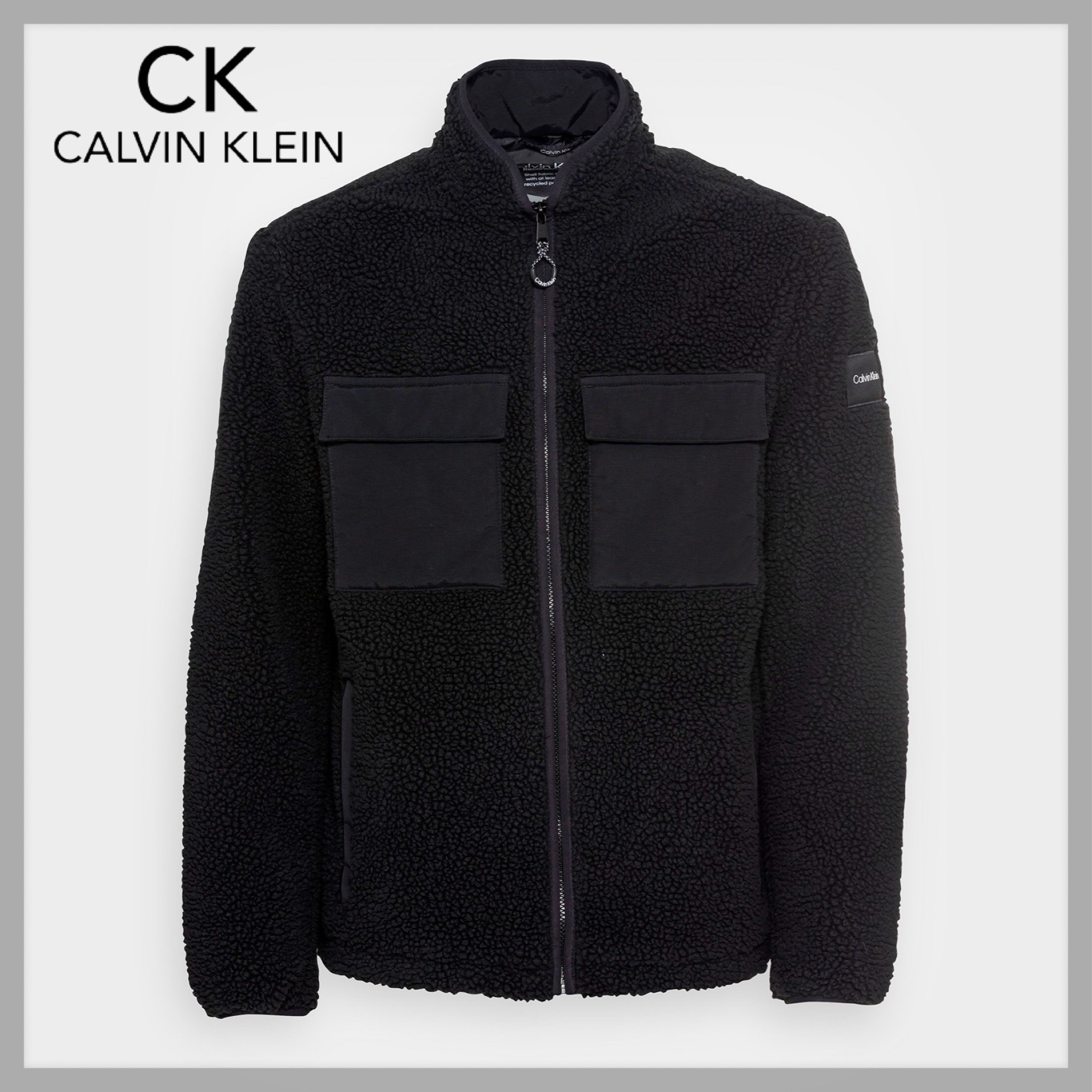 【Calvin Klein】"MIX MEDIA"フリース製/ライトジャケット/black ジャケットその他 【Calvin Klein】"MIX MEDIA"フリース製/ライトジャケット/black ジャケットその他