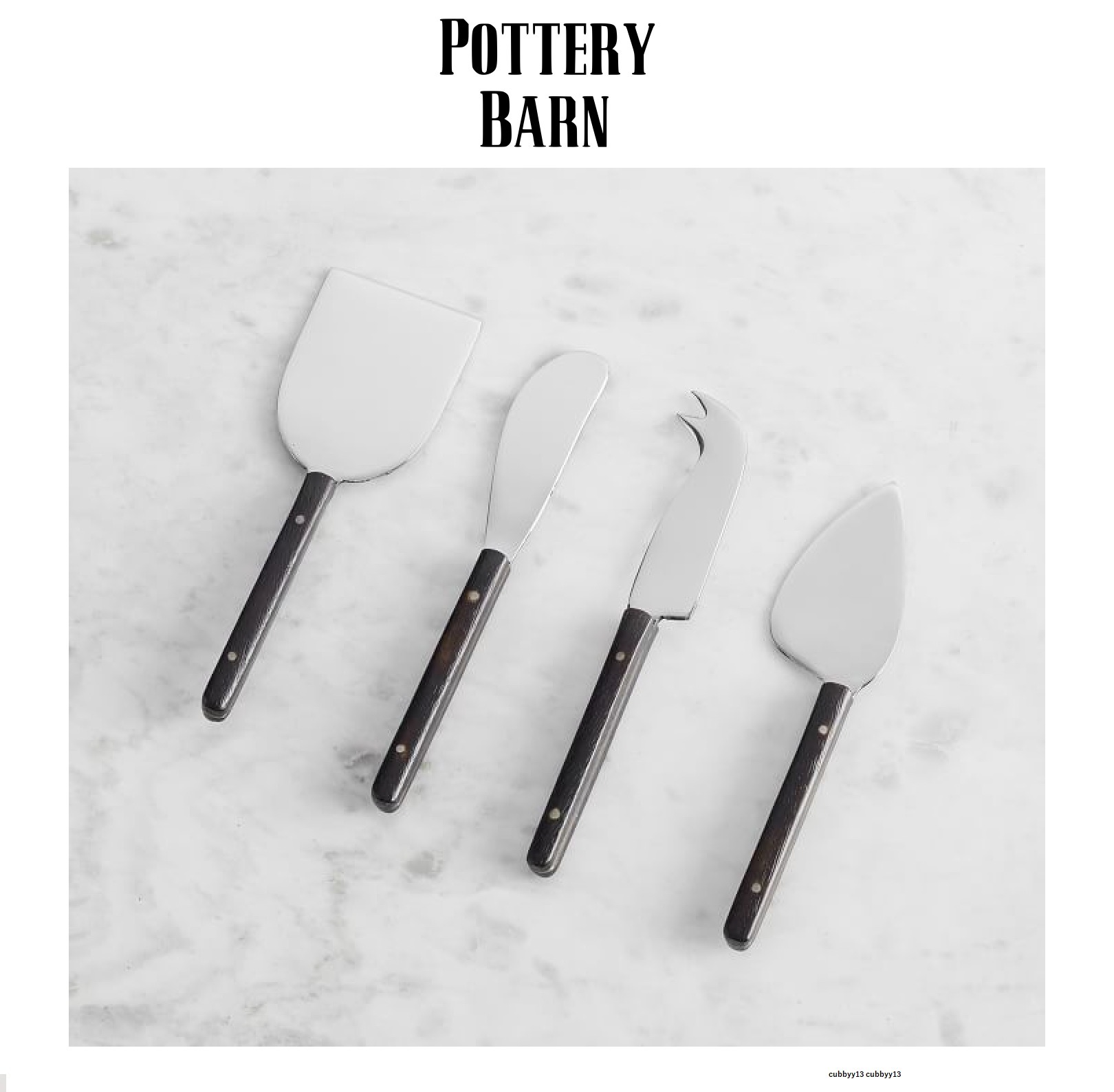 【ギフトに】Pottery Barn☆Rivet Bistroチーズナイフ4本セット