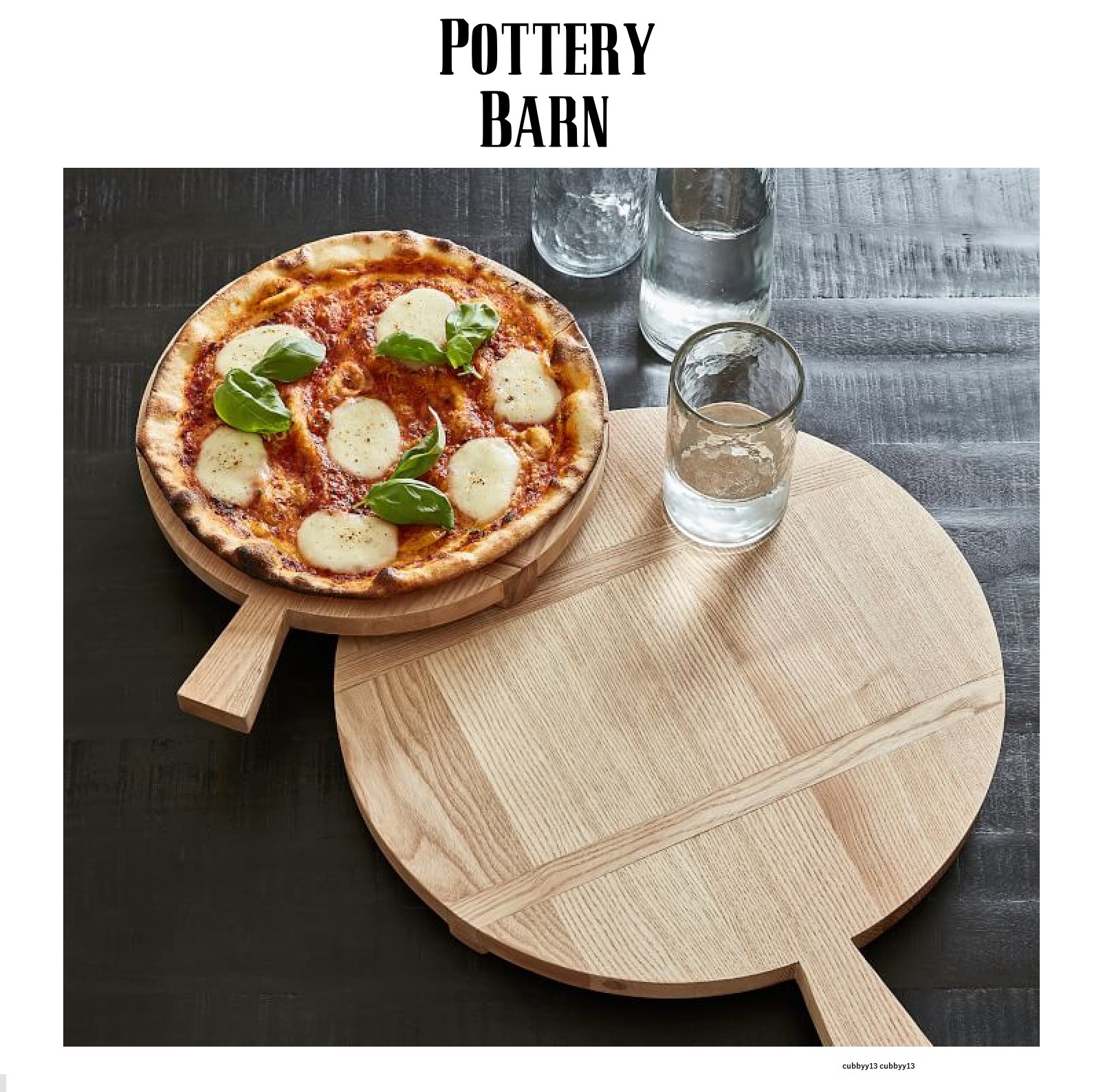 【美しい木目】Pottery Barn☆Ash Wood Pizza Paddle台座