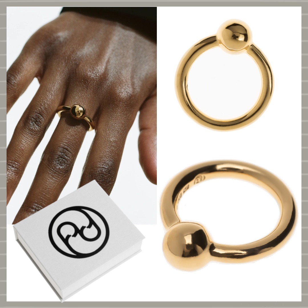 【All Blues】Pearl ring リング ポリッシュ 18Kゴールド