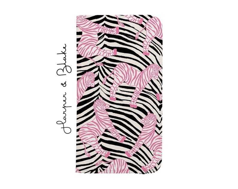 送関込【Harper & Blake】UK発!手帳型スマホケース Zebra/しま馬