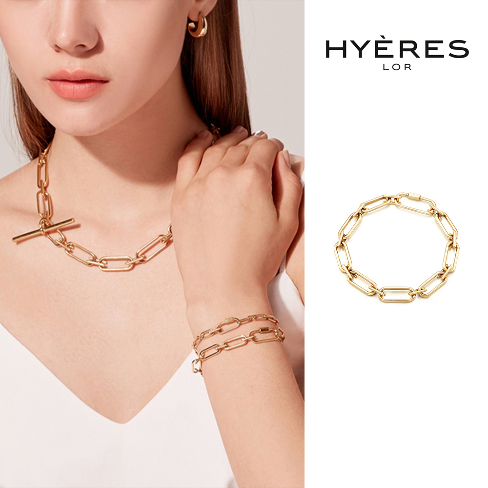 【HYERES LOR】Noailles silver link chain bracelet M Yellow