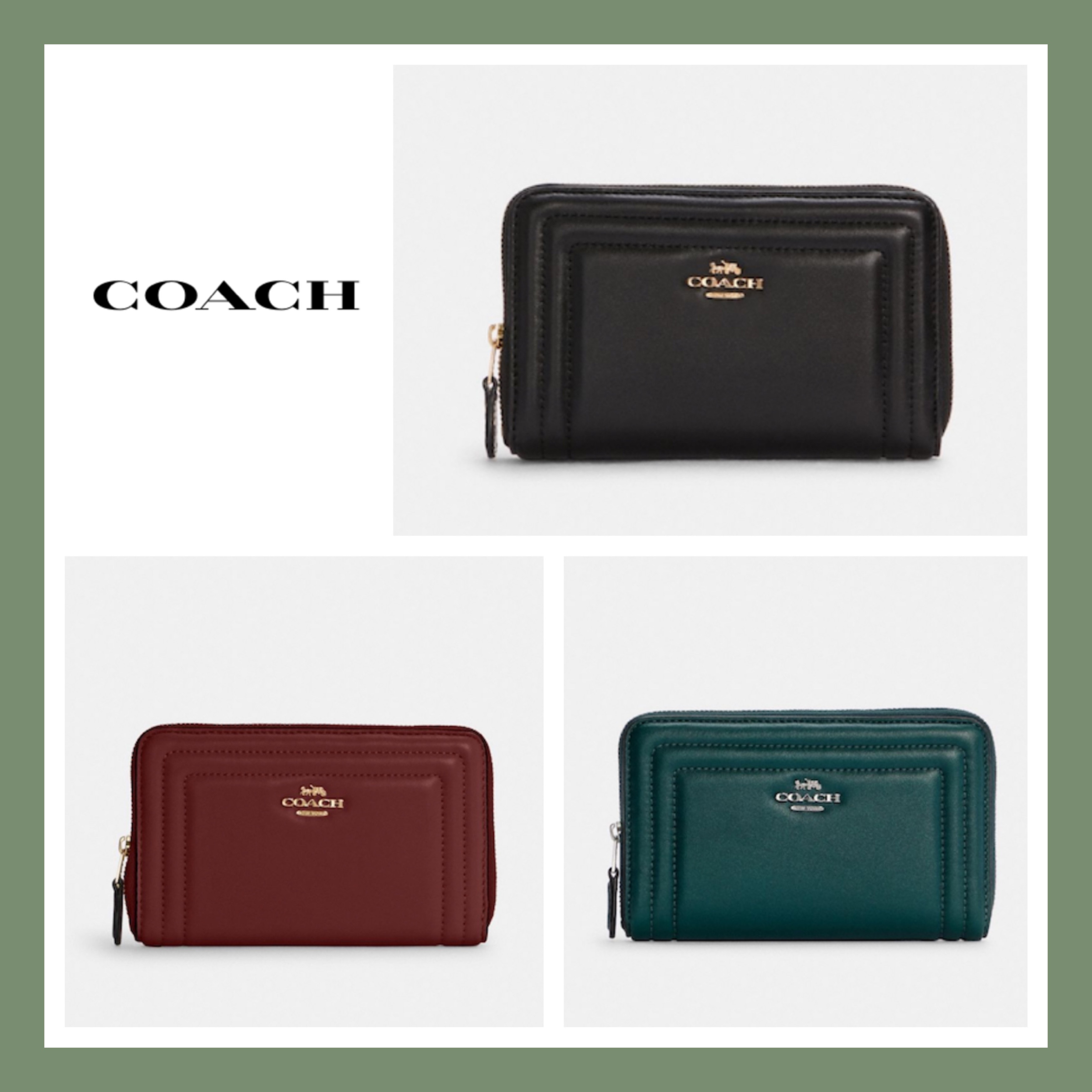 【超お買い得!】 Id 【COACH】Medium Zip Quilting Border With Wallet 折りたたみ財布 【超お買い得!】 Id 【COACH】Medium Zip Quilting Border With Wallet 折りたたみ財布