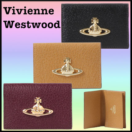 Vivienne Westwood Card Holders Unisex Street Style Plain Leather Bold Bridal Logo