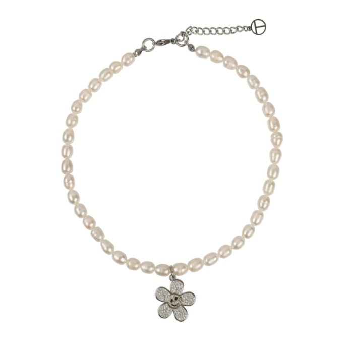 TWENTYONEAUGUST☆DIAMOND SMILEYDAISY PEARL CHOKER (TWENTYONEAUGUST