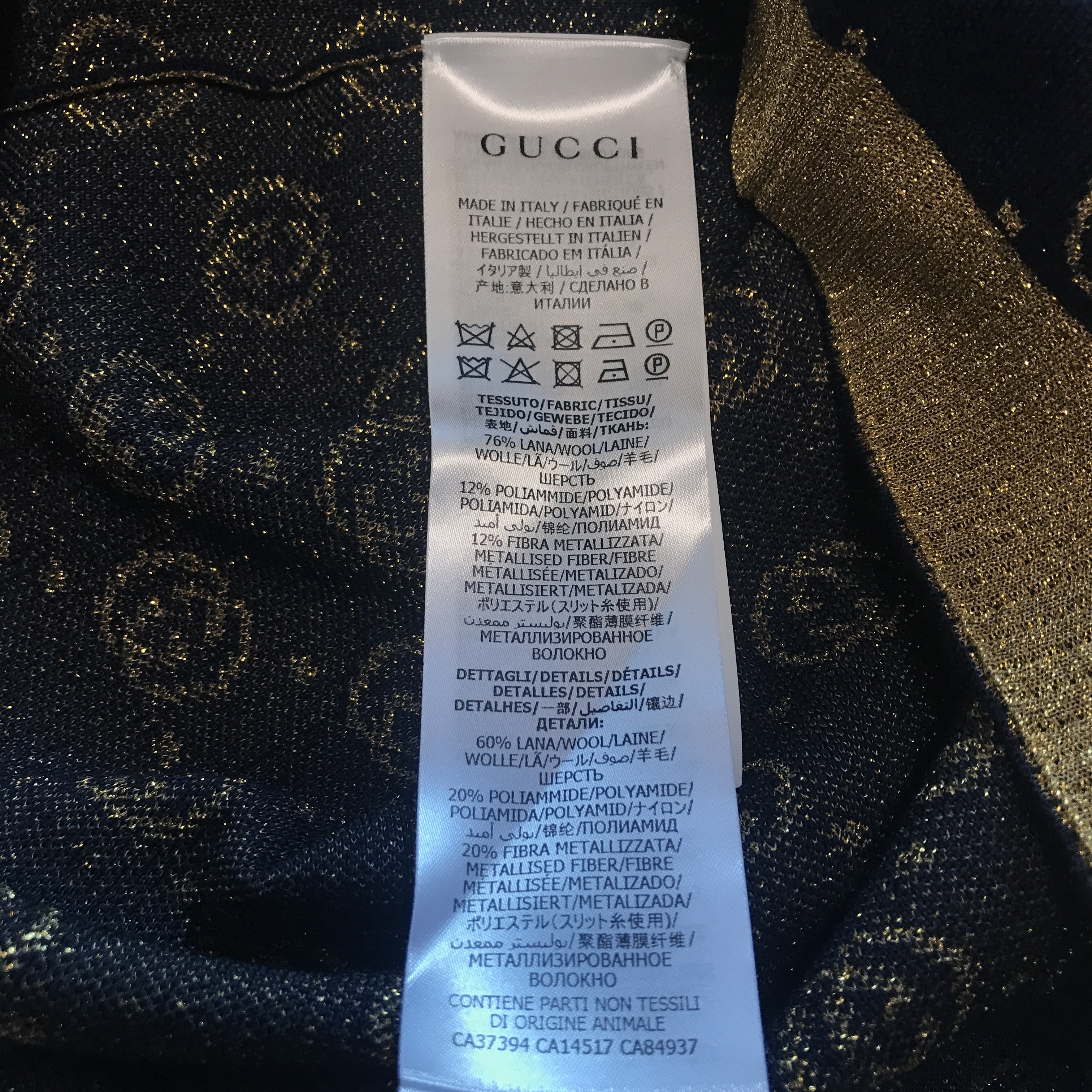GUCCI ワンピース 【国内在庫・送料込】GUCCI★ラメワンピース ゴールド×ネイビー(6)