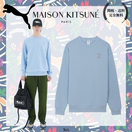 ブルー(青)系 MAISON KITSUNE x スウェット・トレーナー(メンズ ブルー(青)系 MAISON KITSUNE x スウェット・トレーナー(メンズ