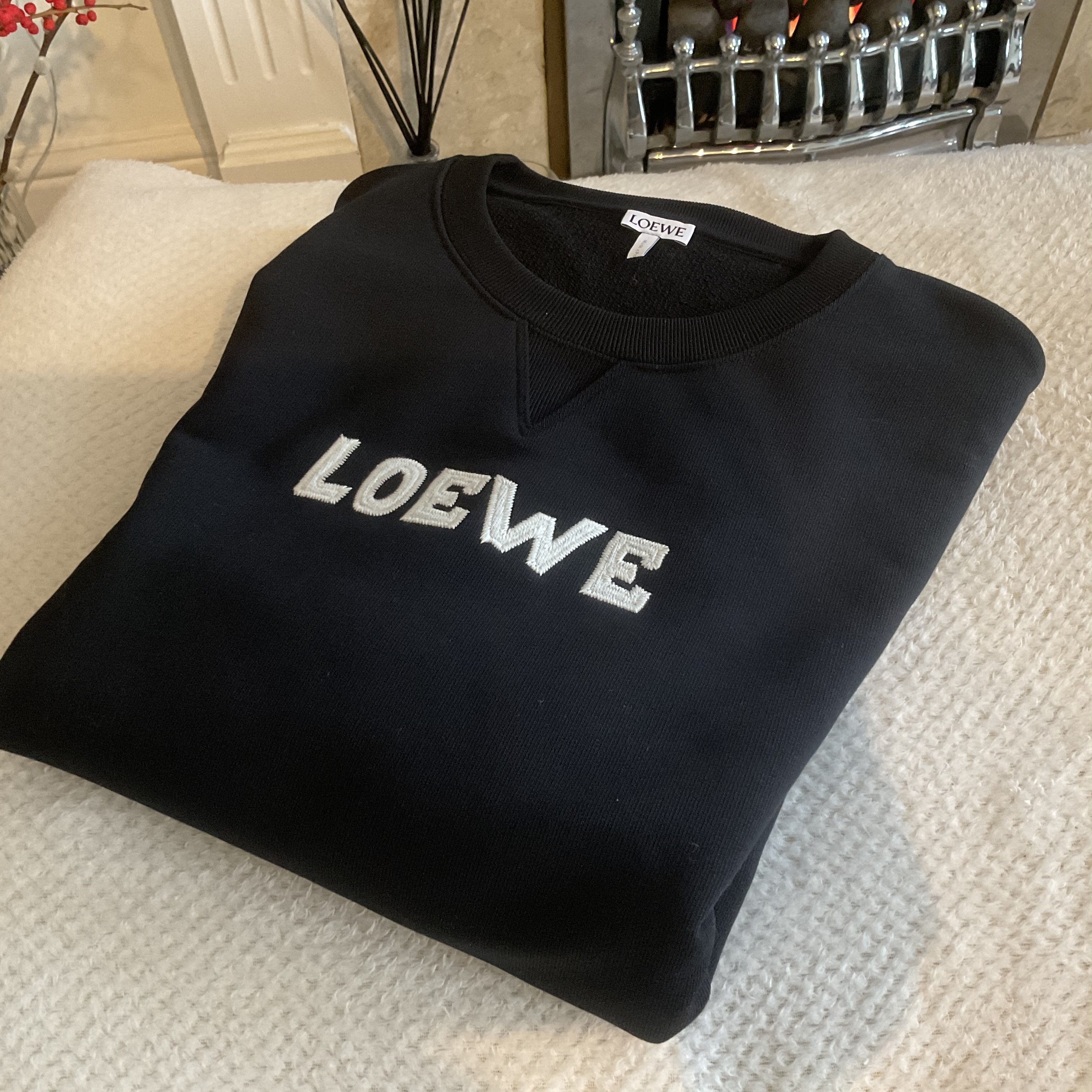 通販正規品 LOEWE ロエベ LOGO EMBROIDERED COTTON SWEATSHIRT