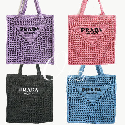 PRADA かごバッグ PRADA ラフィア トートバッグ