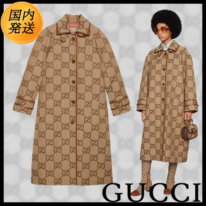 ギフトにも♪【国内発送★GUCCI】ジャンボ GGキャンバス コート