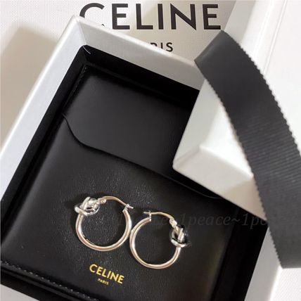 CELINE Earrings Knot Small Hoops In Brass With Gold Finish 3