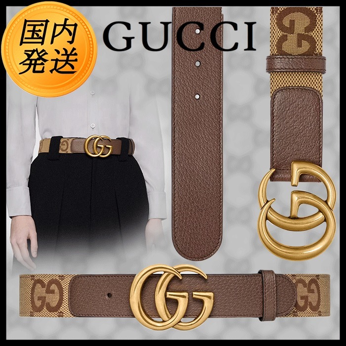 ギフトにも♪【国内発送★GUCCI】〔GGマーモント〕ワイドベルト