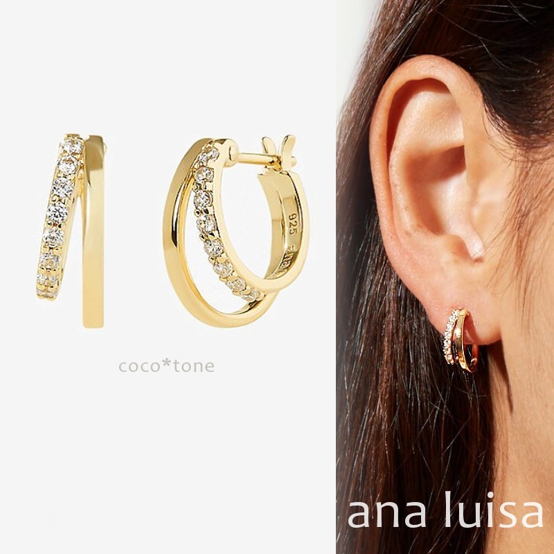 ana luisa ◆ アナルイサ きらめくダブルフープ ピアス